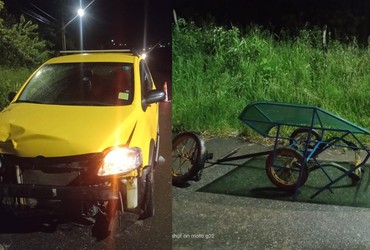 Colisão entre carro e charrete deixa homem gravemente ferido em rodovia de São Cristóvão