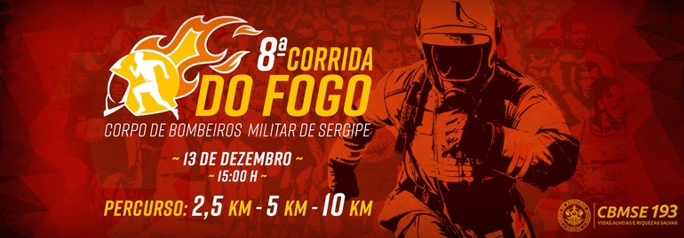 Inscrições para a 8ª Corrida do Fogo do Corpo de Bombeiros iniciam segunda (1°)