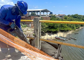 Obras de recuperação da ponte sobre o Rio do Sal seguem em andamento com alteração no trânsito