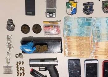 Casal suspeito de tráfico é preso com drogas, armas e R$ 3 mil em Estância