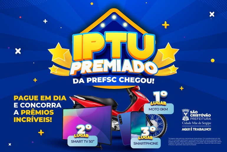 Prefeitura de São Cristóvão prorroga prazo para pagamento do IPTU 2026 com desconto