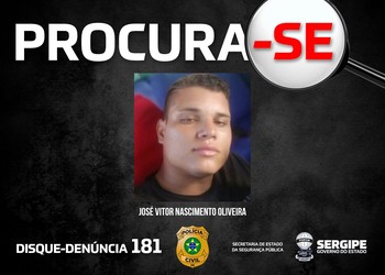 Imagem de foragido por homicídio em Frei Paulo é divulgada pela Polícia Civil