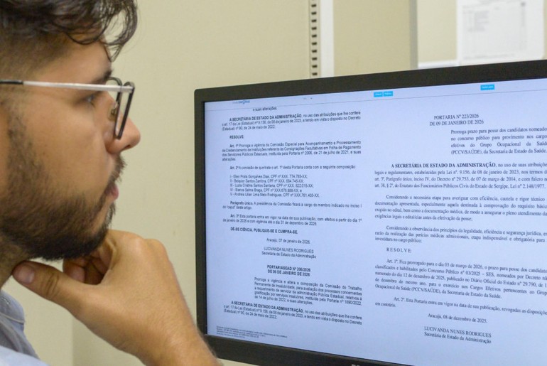 Governo prorroga prazo de posse para aprovados no concurso da Saúde em Sergipe